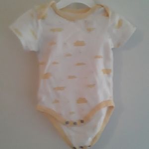 6-9 MO yellow and white rene rofe onesie